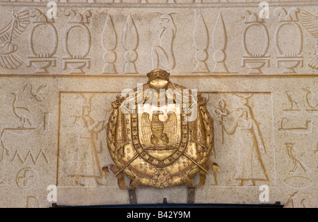 Ägyptische Symbole auf Villa San Martino auf der Insel Elba, im toskanischen Archipel von Italien, Europa, wo Napoleon Stockfoto