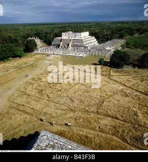 Geographie/Reisen, Mexiko, Chichen Itza, Gruppe der Tausend Säulen, Architektur, Amerika, UNESCO, Weltkulturerbe, Religion, Maya, im 7. Jahrhundert gegründet wurde, Puuc Maya Stadt im fünften Jahrhundert, Additional-Rights - Clearance-Info - Not-Available Stockfoto