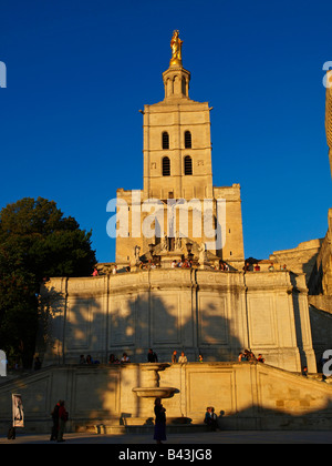 Papstpalast, Blick auf die Stadt von Avignon, Provence, Frankreich Stockfoto