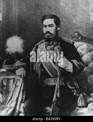 Mutsuhito, 3.11.1852 - 30.7.1912, Kaiser von Japan, halbe Länge, Druck auf der Grundlage von Foto, ca. um 1880, Stockfoto