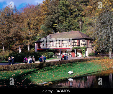 Geographie/Reisen, Deutschland, Bayern, Mespelbrunn, Gastronomie, Restaurant "Wirtshaus im Spessart", Außenansicht, Räuber Geschichte, Additional-Rights - Clearance-Info - Not-Available Stockfoto