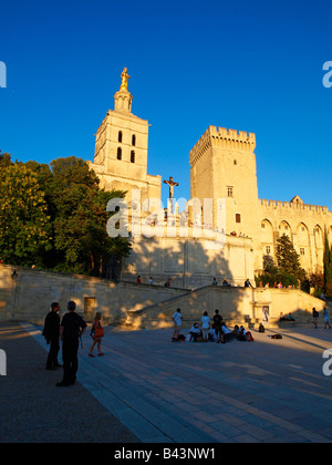 Papstpalast, Blick auf die Stadt von Avignon, Provence, Frankreich Stockfoto