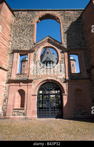 Die zerstörten Wallonisch-Niederländische Kirche in Hanau zerstört während des zweiten Weltkriegs Stockfoto