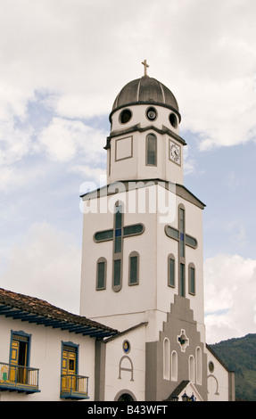 Kirche in der Stadt von Salento, Quindio, Kolumbien Stockfoto