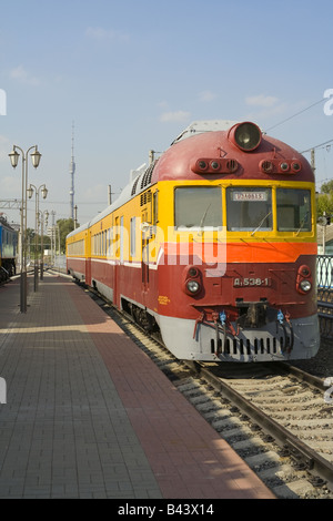 Vorortbahn D1 Russland, elektrische Bahnhof Stockfoto