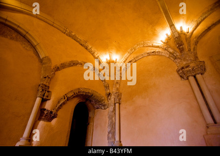 Inneren architektonischen Details des mittelalterlichen Schloss Vianden, Luxemburg Stockfoto