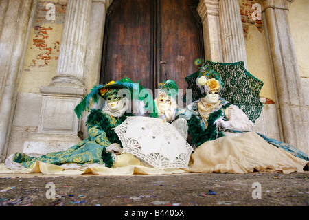 Zwei goldene Maske in Venedig Italien Stockfoto