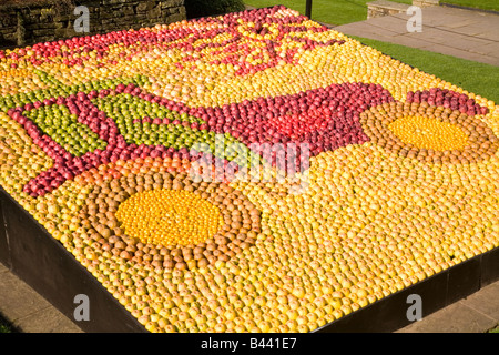 Preisgekrönte bio Obst und Gemüse auf dem Display Stockfoto