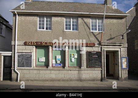 Büro des Isles of Scilly-Dampfschiffahrts-Gesellschaft Hugh Town St Mary s Isles of Scilly Stockfoto