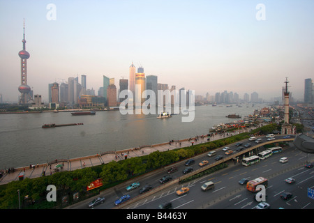 Skyline von Pudong, Shanghai, China Stockfoto
