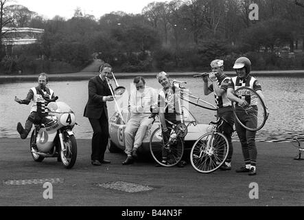 Chris Barber März 1969 berühmten Bandleader und Trombon Player ist ein sehr großes Rennen Autofahrer und Freund sehr berühmter Männer Stockfoto