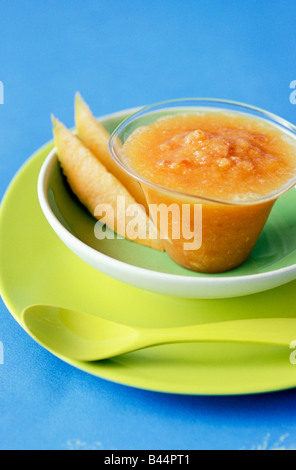 Melone und Parma Schinken mit Zimt Suppe Stockfoto