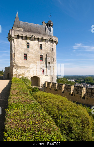 Tour de l ' Horloge (Uhrturm), Chinon, Frankreich. Stockfoto