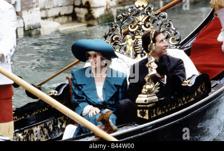 Prinzessin Diana Prince Charles Übersee Besuch in Venedig Italien April 1985 Stockfoto