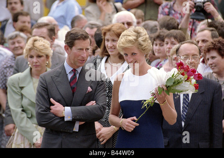 Prinzessin Diana Prince Charles Übersee Besuch in Ungarn Mai 1990 Stockfoto