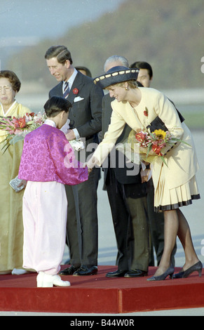 Prinzessin Diana Prince Charles November 1992 Übersee Besuche in Korea und Hong Kong Stockfoto