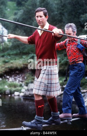 Prince Charles besucht der Lochaber Bergrettung im Glen Nevis Fort William Scotland August 1987 Stockfoto