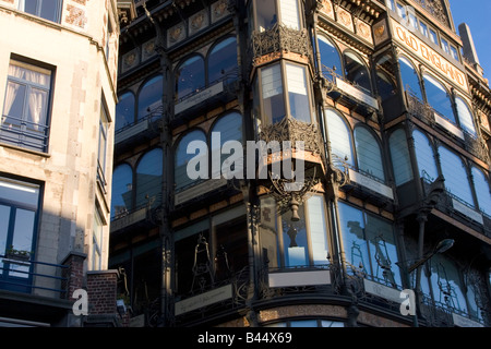 Jugendstil-Gebäude, Gehäuse Musee des Instruments de Musique, rue 2 Montagne De La Cour, Brüssel-Belgien Stockfoto