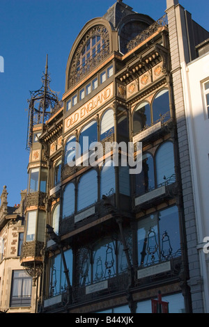 Jugendstil-Gebäude, Gehäuse Musee des Instruments de Musique, rue 2 Montagne De La Cour, Brüssel-Belgien Stockfoto