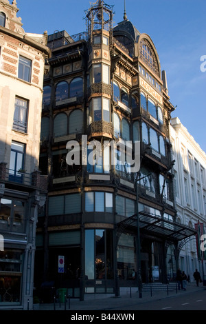 Jugendstil-Gebäude, Gehäuse Musee des Instruments de Musique, rue 2 Montagne De La Cour, Brüssel-Belgien Stockfoto