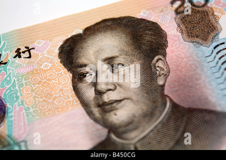 Zhongguo Banknoten aus China Renmin Yingyang mit Präsident Mao Stockfoto