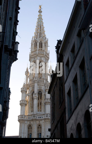 Der zentrale Platz von der Grand Place in Brüssel, Hauptstadt von Belgien in Europa im Herbst fotografiert Stockfoto