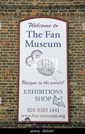 Zeichens Fan Museum Greenwich London England UK Stockfoto