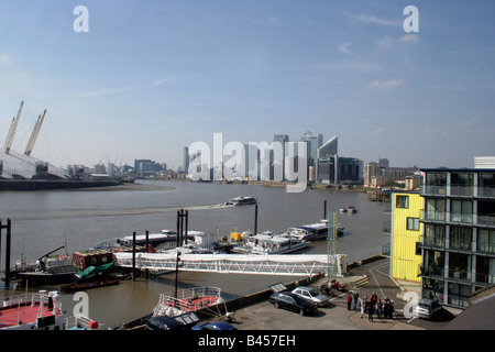 Die Aussicht vom Trinity Boje Wharf Stockfoto