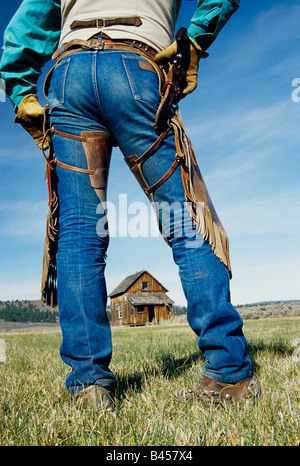 Rückseite der Cowboy Jeans, Pistole & Fettbacke Stockfoto