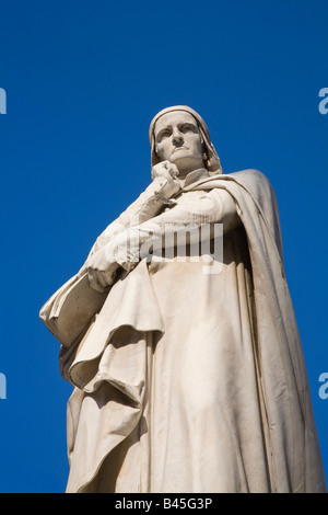 Dante-Statue Detail Piazza dei Signori Verona Stockfoto