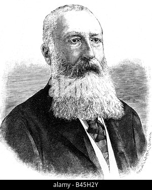 Leopolds II., 9.4.1835 - 17.12.1909, König von Belgien 17.12.1865 - 17.12.1909, Porträt, Holzgravur, Ende des 19. Jahrhunderts, Stockfoto