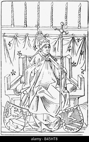 Johannes XXIII. (Baldassare Cossa), ca. 1370 - 22.12.1419, Gegenpol 17.5.1410 - 29.5.1415, vollständige Länge, Konstanzer Ratsbuch, 1483, Stockfoto