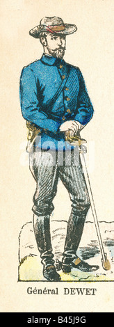 Ereignisse, Zweiter Boer-Krieg 1899 - 1902, Boer-Armee, General Christiaan De Wet, Print, 1900, Detail, Serie "La Guerre de Transvaal", herausgegeben von Marcel Vance et ses fils, Pont-a-Mousson, Frankreich, Stockfoto