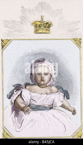Victoria I., 24.5.1819 - 22.1.1901, Königin von Großbritannien und Irland 20.6.1837 - 22.1.1901, als Kind, Gravur nach dem Gemälde von Franz. Stockfoto
