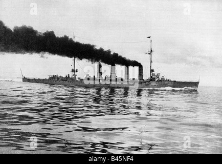 Transport/Transport, Navigation, Kriegsschiffe, Deutschland, Kreuzfahrt SMS 'Magdeburg', in Auftrag gegeben 13.5.1911, zerstört 28.8.1914, Stockfoto