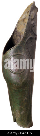 Waffen/Waffen, Verteidigungswaffen, Helme, Griechenland, Greaves, links greave, 5. - 4. Jahrhundert v. Chr., Bronze, Stockfoto