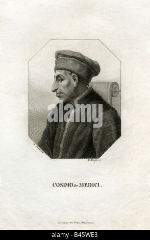 , Cosimo de Medici, "der Ältere", 27.9.1389 -, Artist's Urheberrecht nicht gelöscht werden Stockfoto