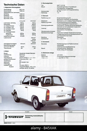 Trabant 601 Technische Daten