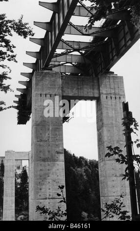 Nationalsozialismus / Nationalsozialismus, Architektur, Autobahnbau, Bau-Mangfall-Brücke, Oberbayern, 1934 - 1935, Stockfoto