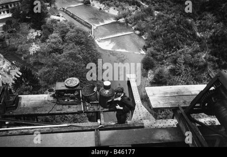 Nationalsozialismus / Nationalsozialismus, Architektur, Autobahnbau, Bau-Mangfall-Brücke, Oberbayern, 1934 - 1935, Stockfoto