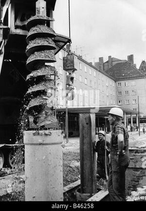 Geografie/Reisen, Deutschland, München, Transport/Transport, U-Bahn, Bau 1965 - 1971, Stockfoto