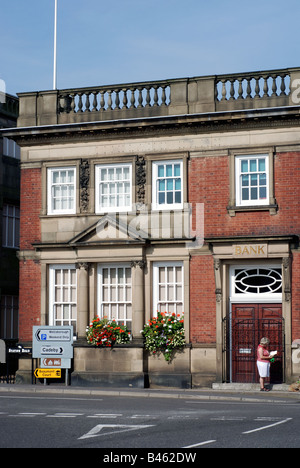 Bankgebäude in Marktplatz, Market Bosworth, Leicestershire, England, UK Stockfoto