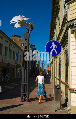 Zivju Iela Fußgängerzone in Liepaja Lettland Europa Stockfoto