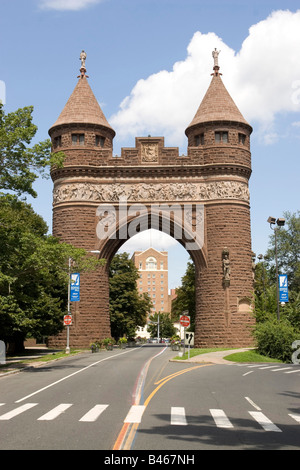 Hartford Sandsteinhaus Soldaten Segler Memorial Arch befindet sich in der Nähe von Bushnell Park im Zentrum von Hartford connecticut Stockfoto