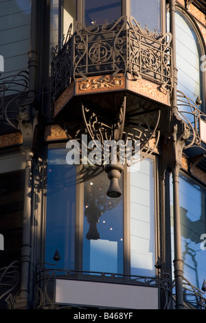 Jugendstil-Gebäude, Gehäuse Musee des Instruments de Musique, rue 2 Montagne De La Cour, Brüssel-Belgien Stockfoto