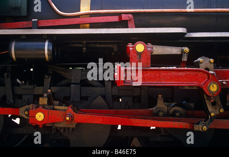 Maria Fumaca Rauchen Mary Steam train Nahaufnahme rot Motorkolben São João DEL REI MINAS GERAIS Brasilien Stockfoto