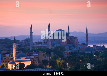 Türkei Istanbul erhöhten Blick auf die Hagia Sophia Mosque Stockfoto