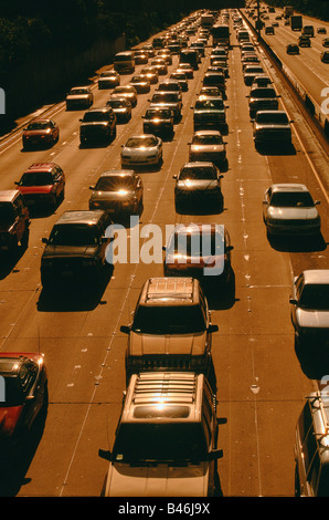 Autos auf der Autobahn, Los Angeles, Kalifornien, USA Stockfoto