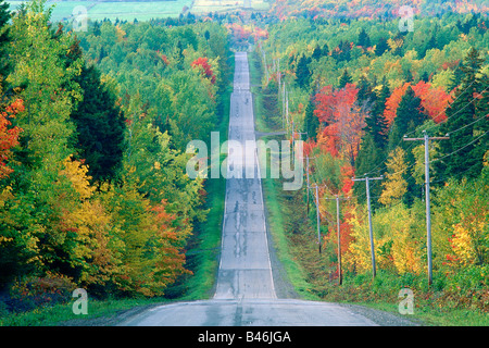 Ländliche Straße, Quebec, Kanada Stockfoto