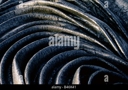 Lava Krustenbildung, Hawaiʻi-Volcanoes-Nationalpark, Hawaii, USA Stockfoto